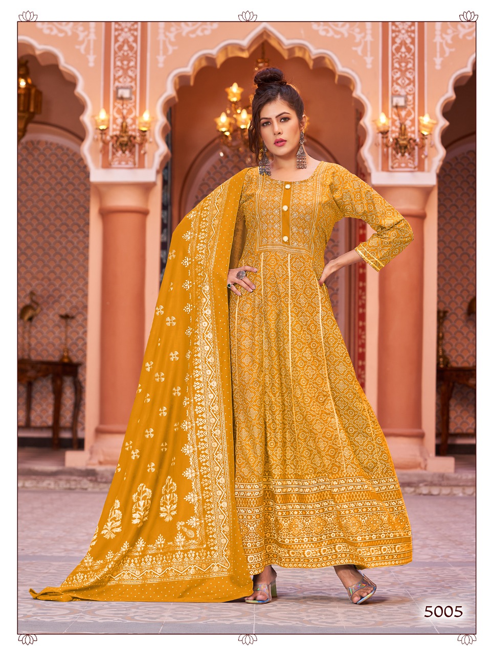 banwery fashion nazaakat vol 5 rayon festive look gown with dupatta catalog