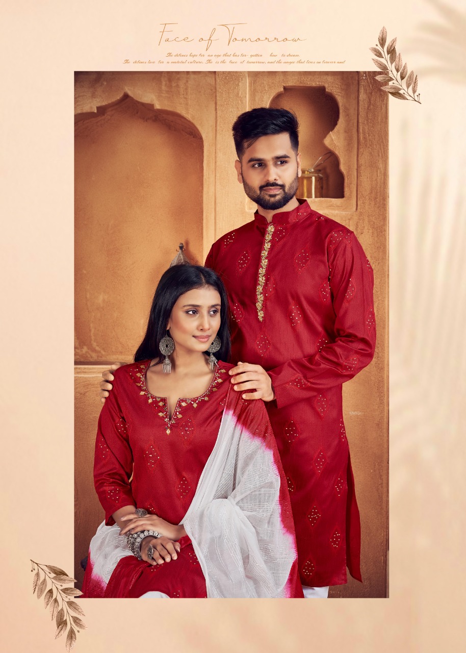 banwery fashion Royal Couple V 11 Heavy Jacquard Silk  attractive look kurti and kurta payjama catalog