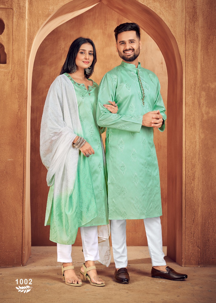 banwery fashion Royal Couple V 11 Heavy Jacquard Silk  attractive look kurti and kurta payjama catalog