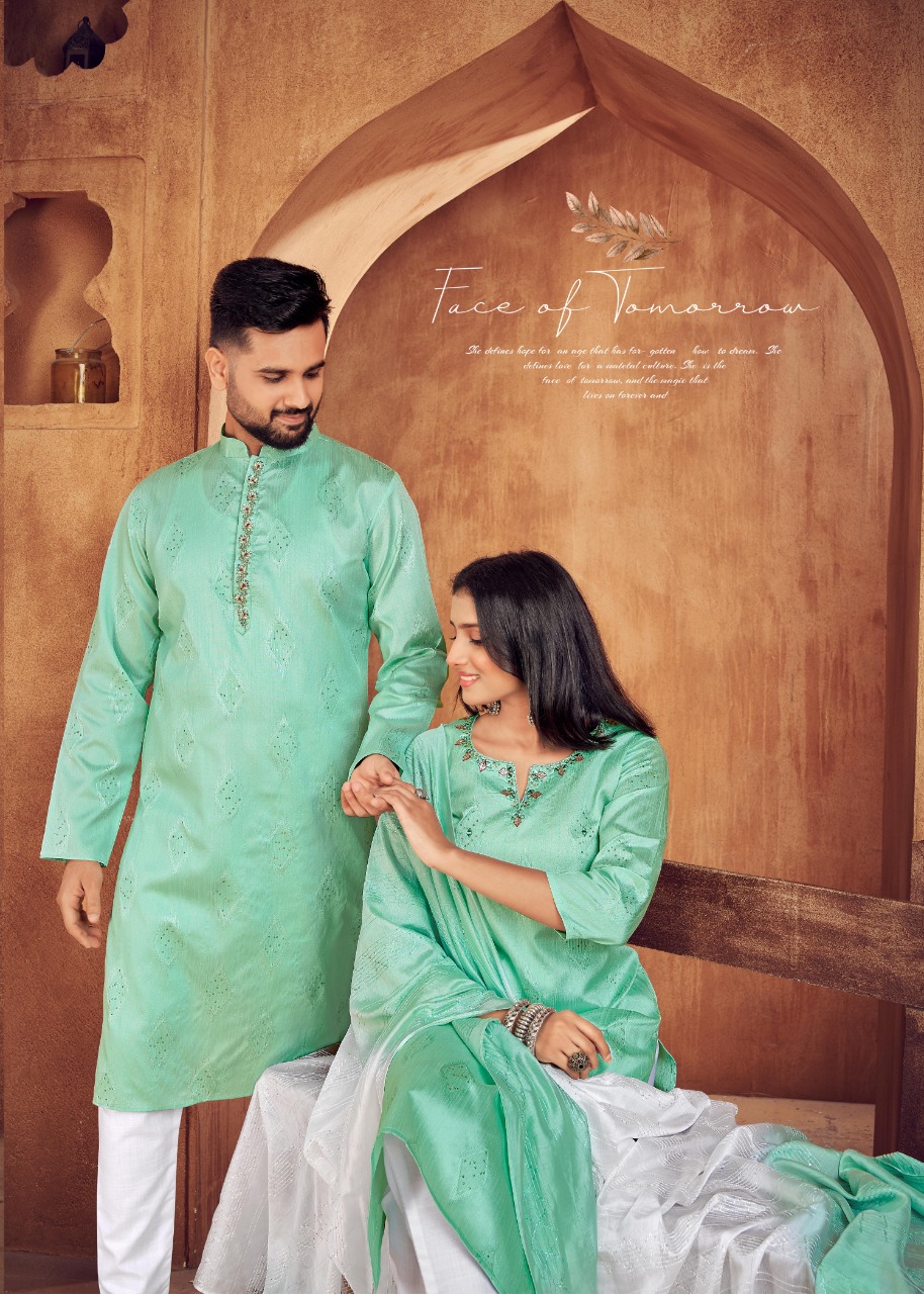 banwery fashion Royal Couple V 11 Heavy Jacquard Silk  attractive look kurti and kurta payjama catalog