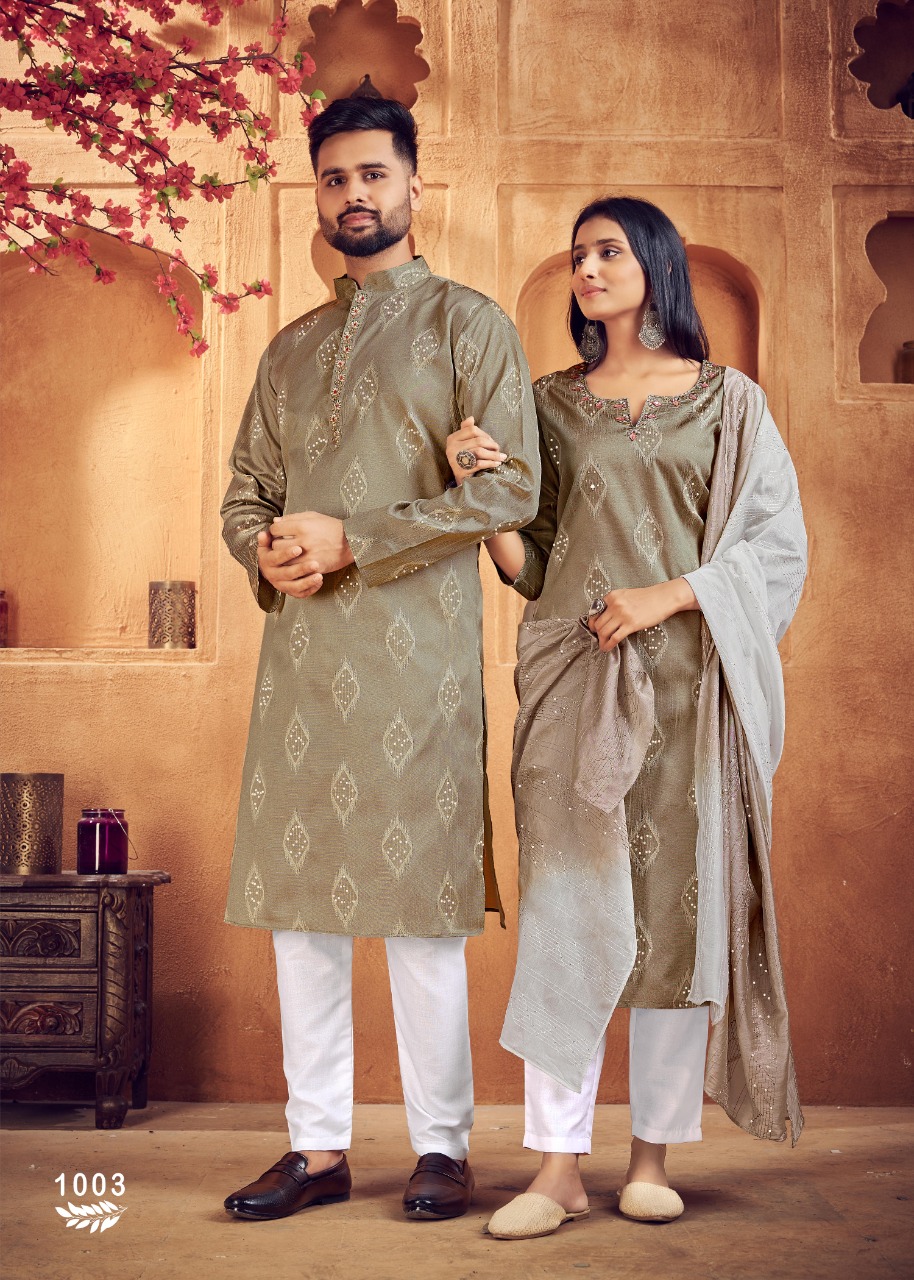 banwery fashion Royal Couple V 11 Heavy Jacquard Silk  attractive look kurti and kurta payjama catalog