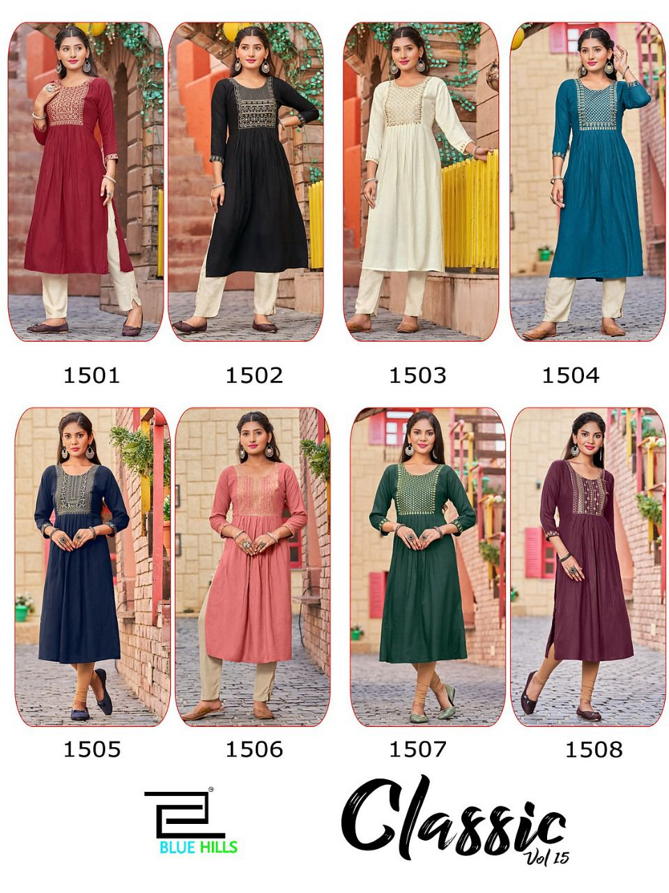 blue hills Classic VOL 15 rayon exclusive look kurti catalog