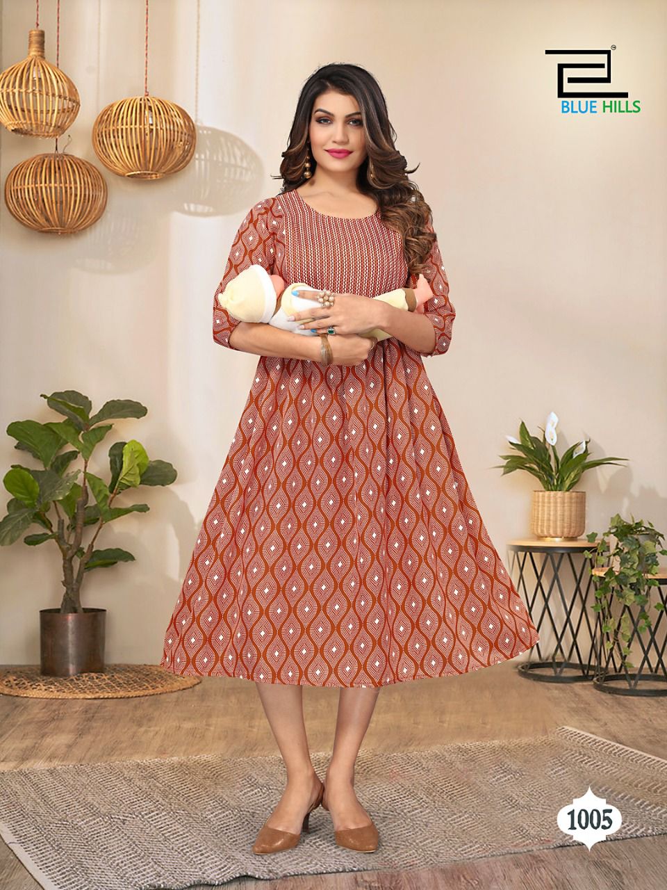 blue hills happiness Capsule mill print exclusive look kurti catalog