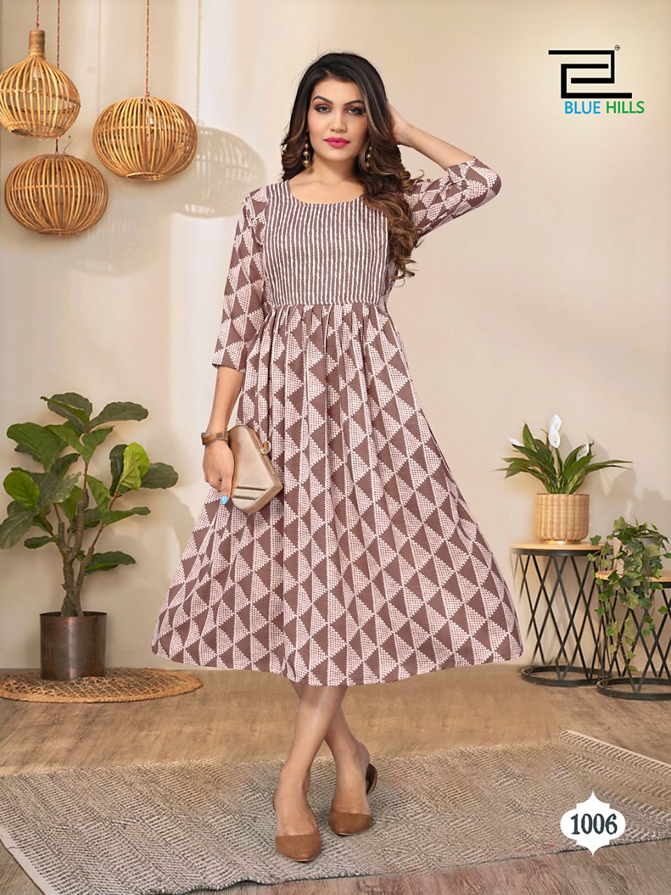 blue hills happiness Capsule mill print exclusive look kurti catalog