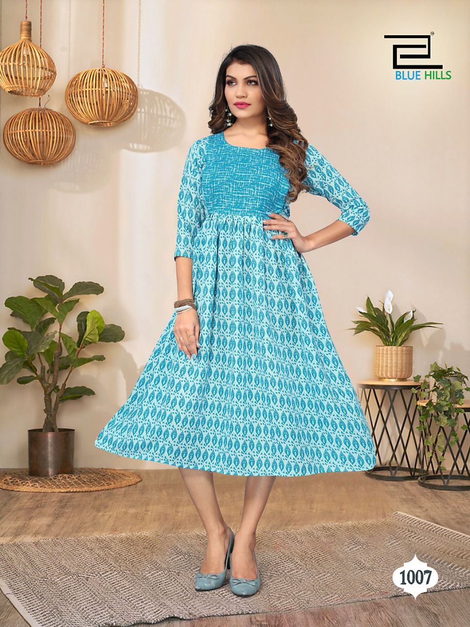 blue hills happiness Capsule mill print exclusive look kurti catalog