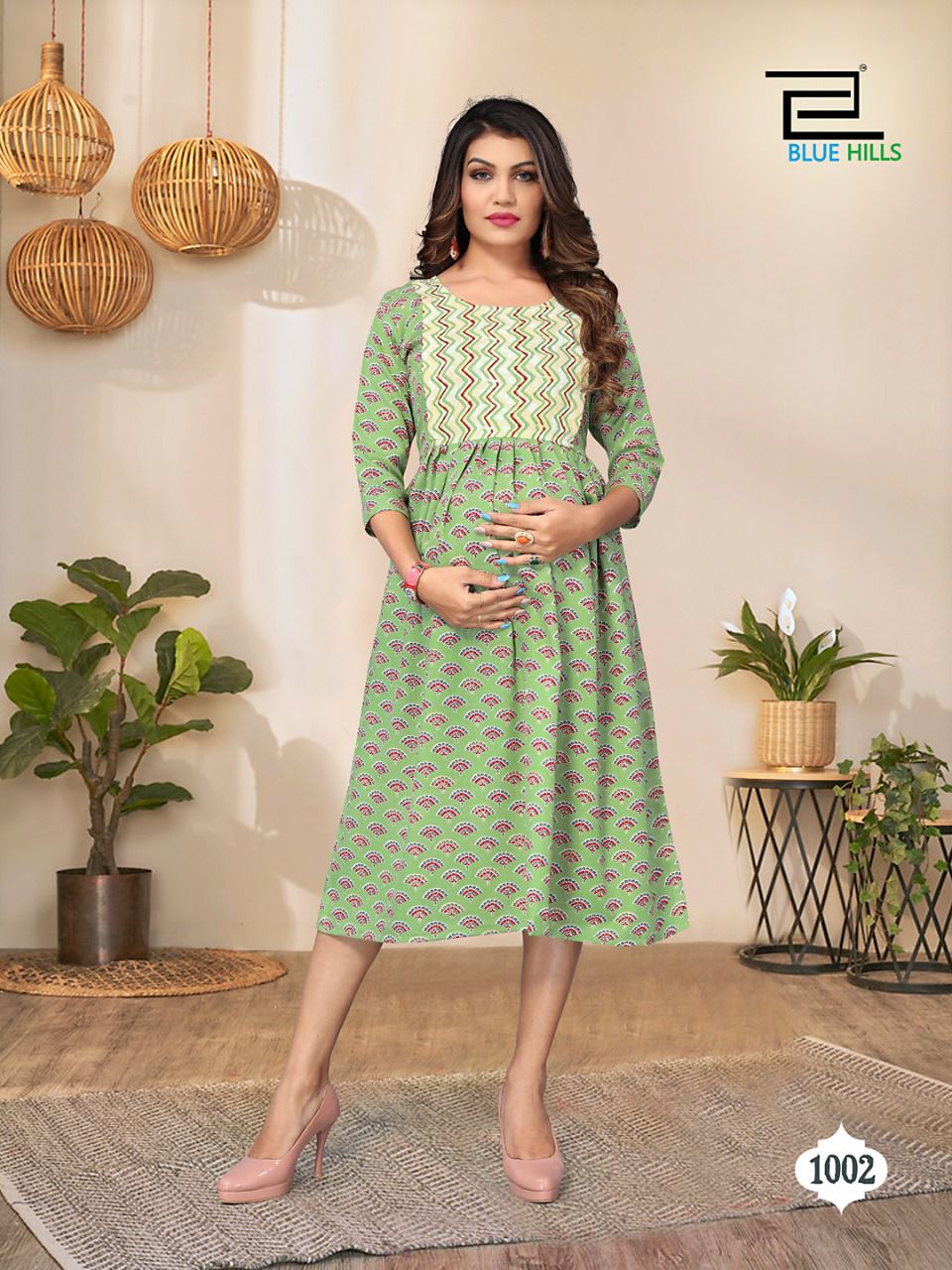 blue hills happiness Capsule mill print exclusive look kurti catalog