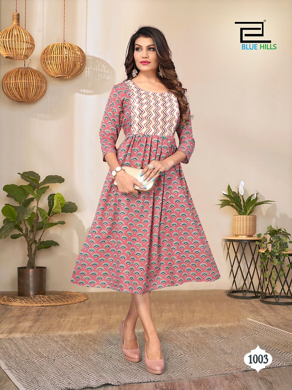 blue hills happiness Capsule mill print exclusive look kurti catalog