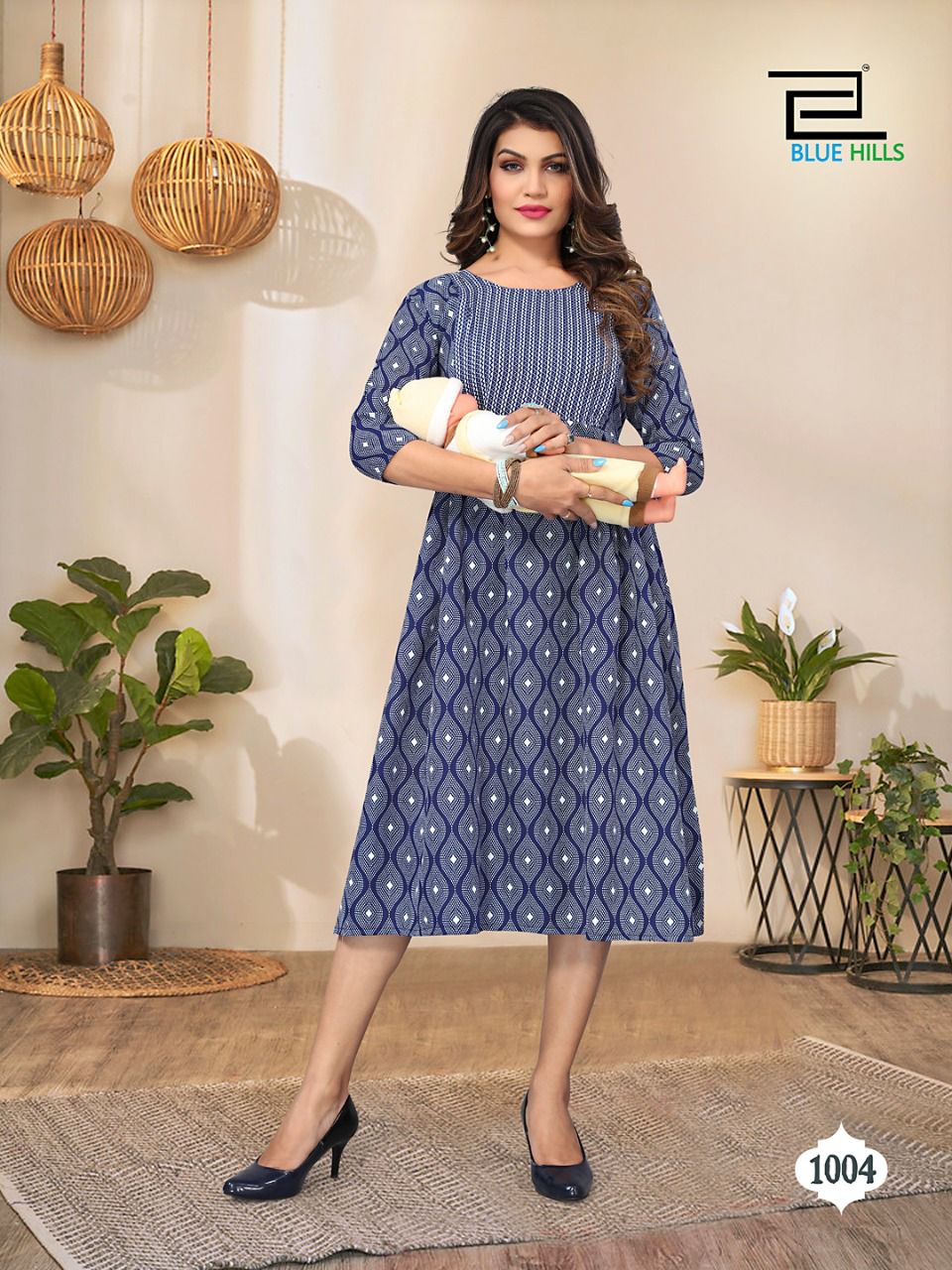 blue hills happiness Capsule mill print exclusive look kurti catalog