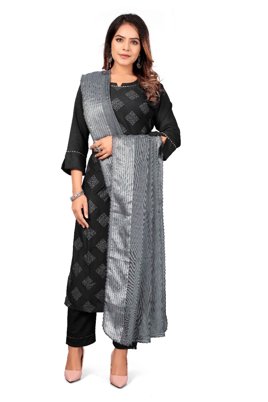 chanel 9  pick n choose chinon attractive look kurti bottom with dupatta  catalog