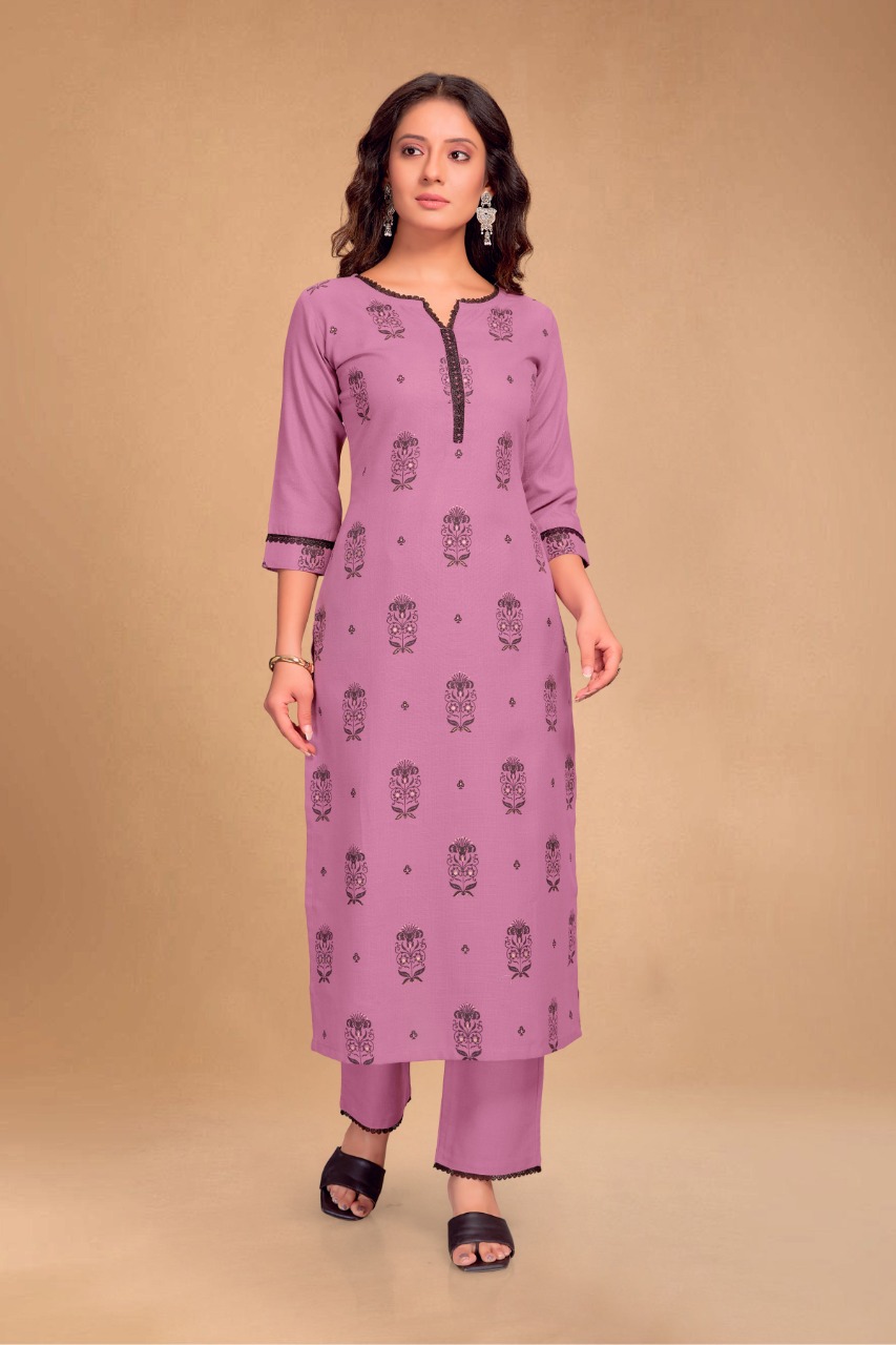 channel 9 sku 006 to 009 cotton exclusive print kurti with bottom size set