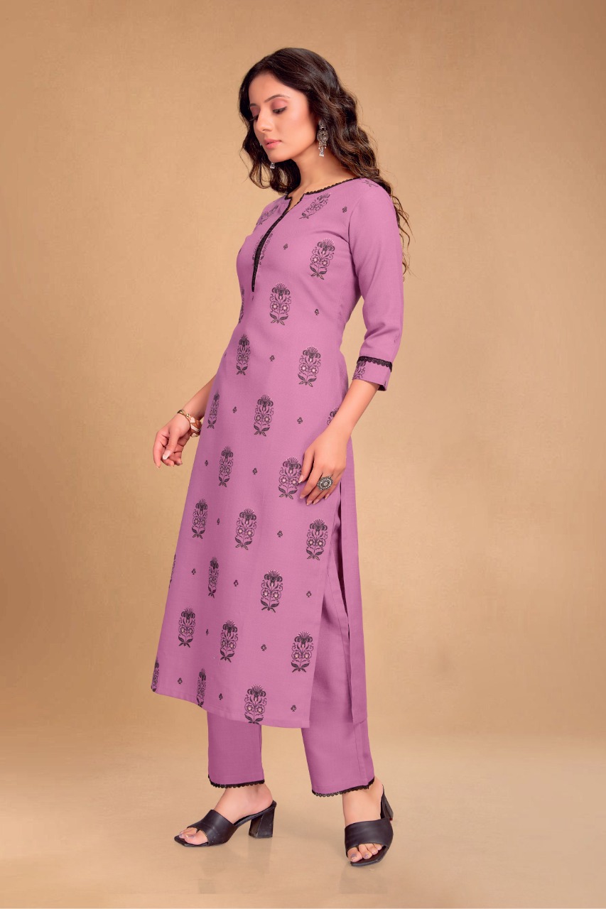 channel 9 sku 006 to 009 cotton exclusive print kurti with bottom size set