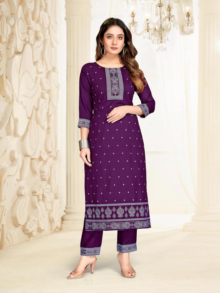 channel 9 sku 057sc to 060sc rayon exclusive print kurti with bottom size set