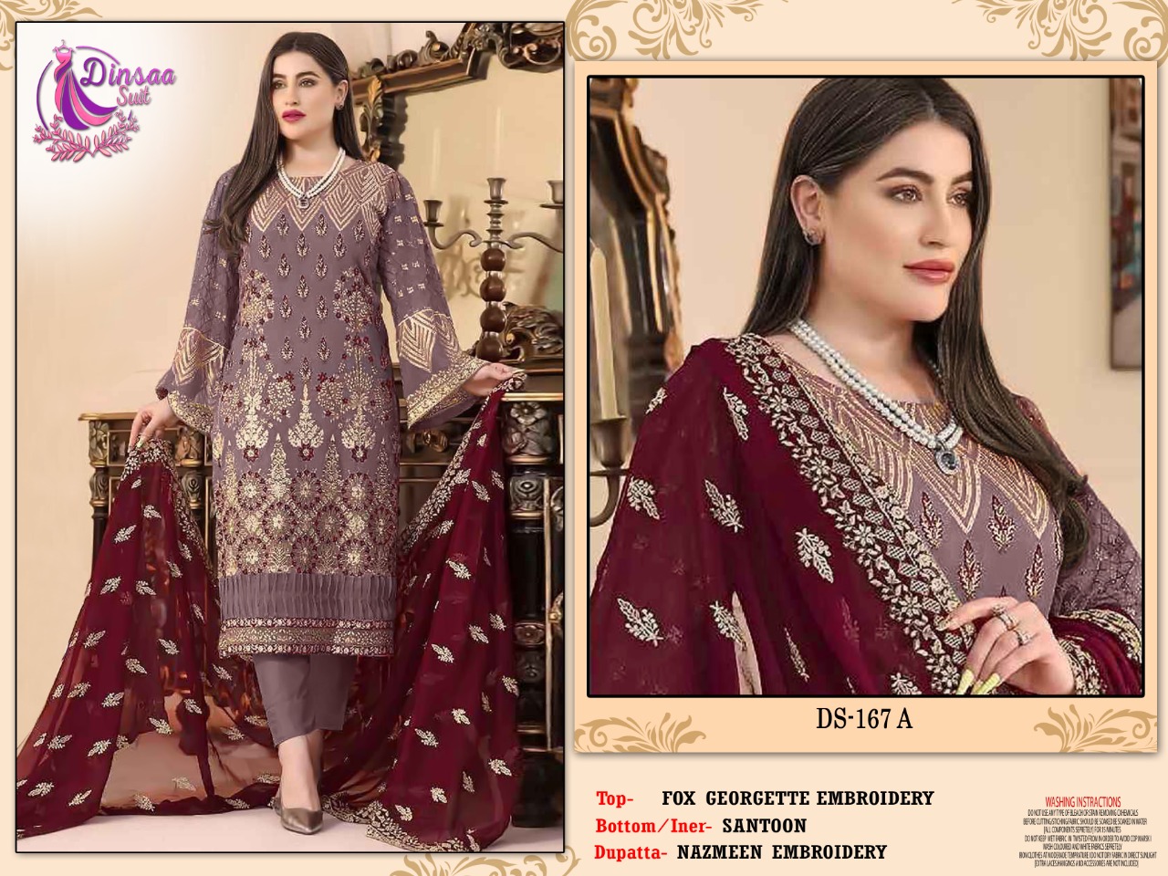 dinsaa suit dinsaa d no s 167 a b c d georgette grace ful look salwar suit catalog