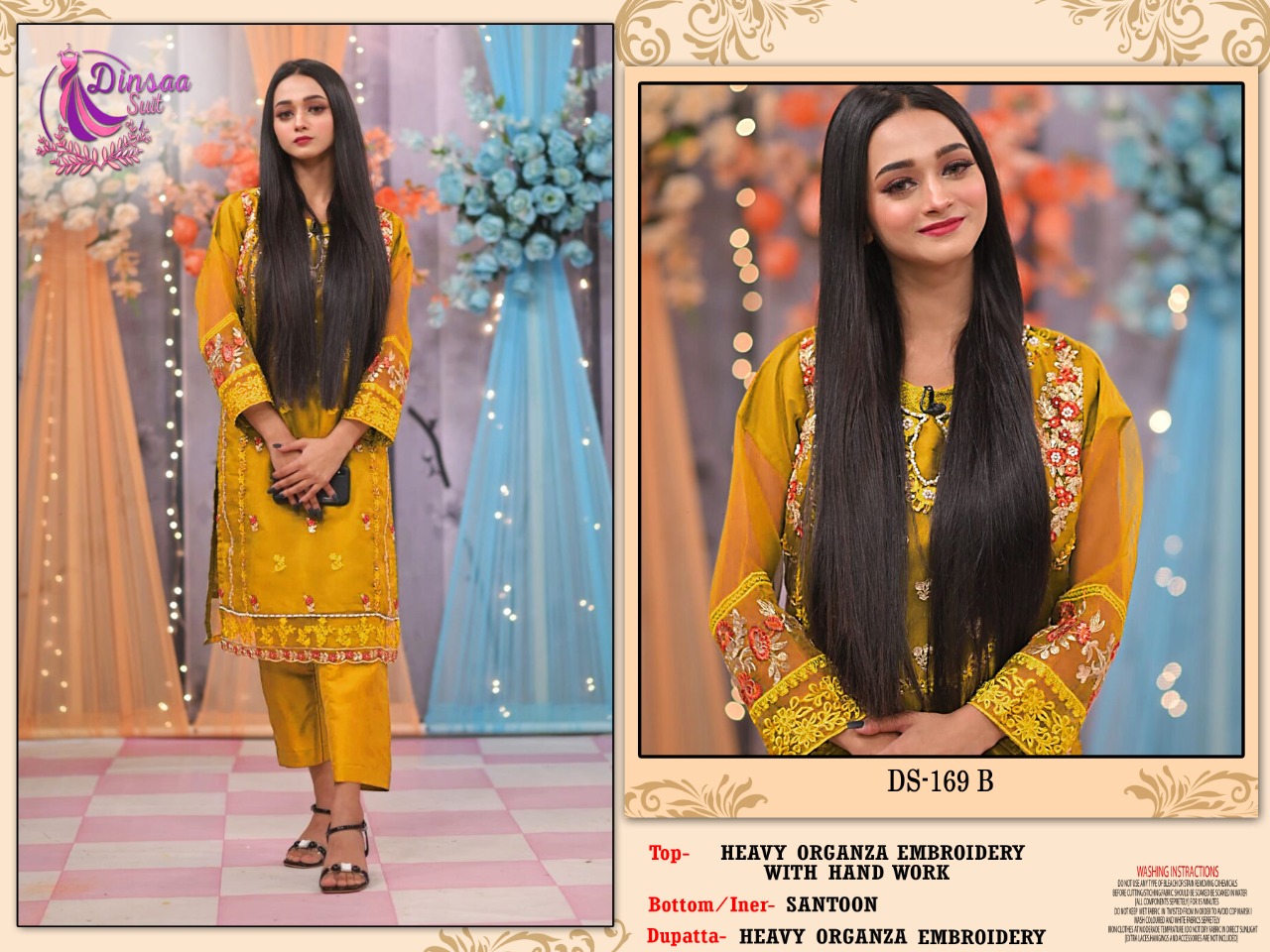 dinsaa suit dinsaa d no s 169 a b c d organza grace ful look salwar suit catalog