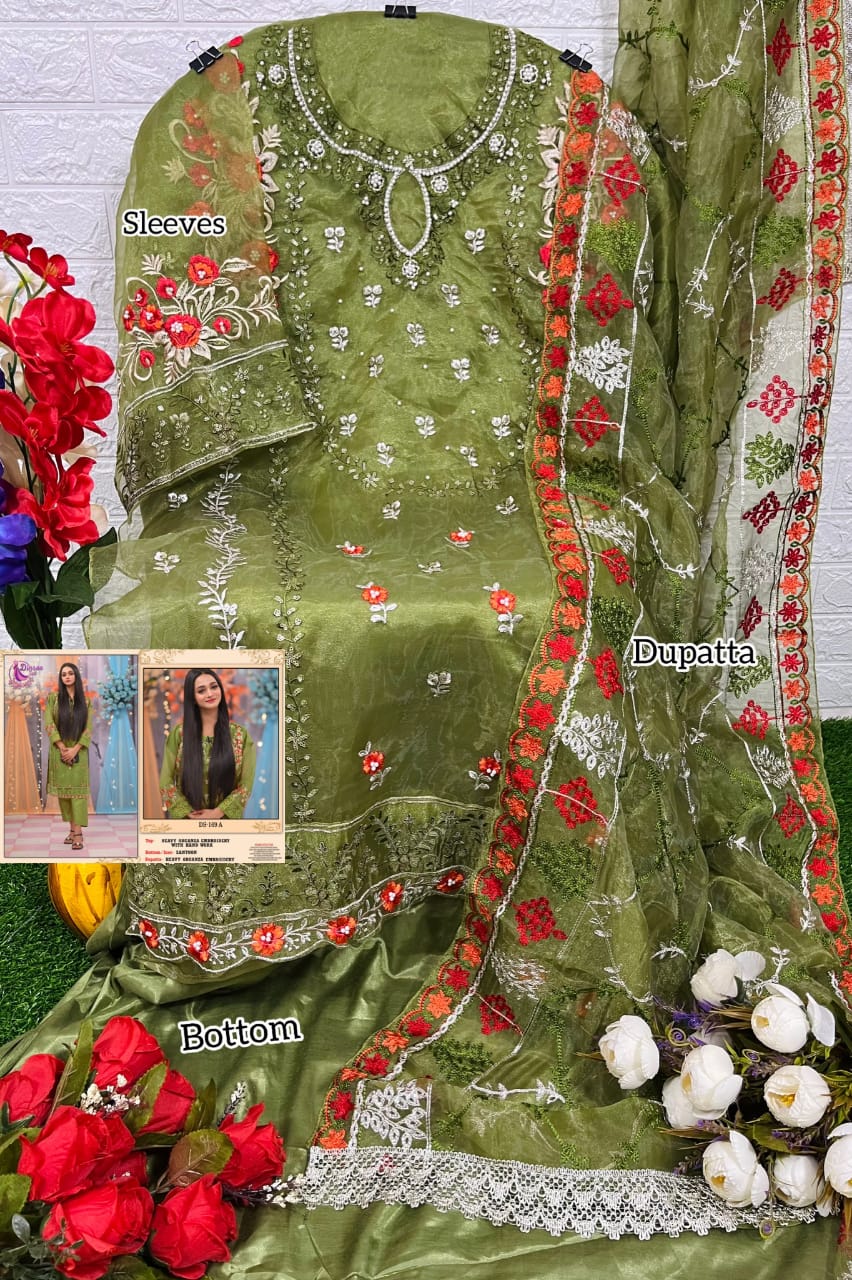 dinsaa suit dinsaa suit d no 169 organza catchy look salwar suit catalog