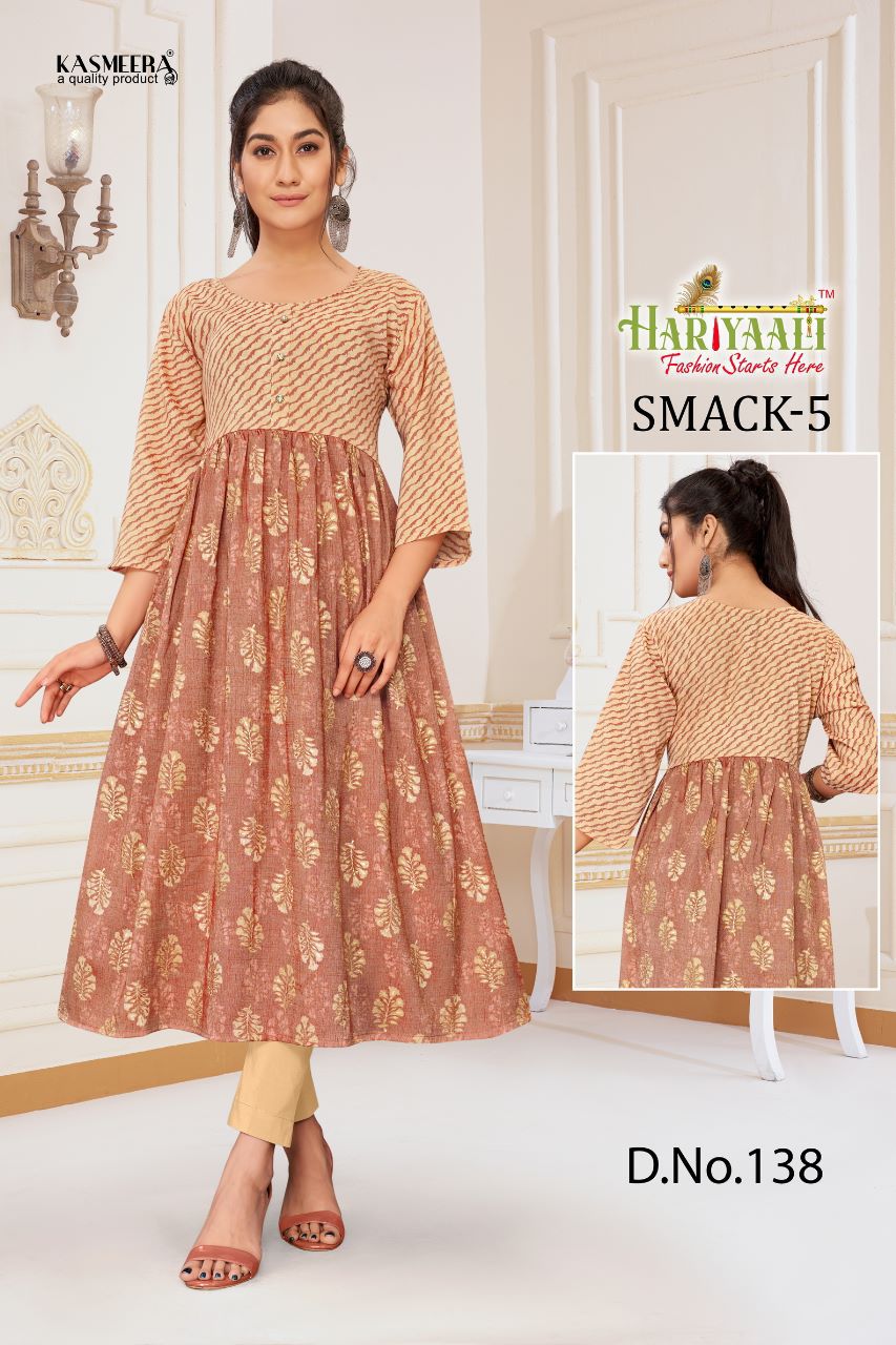 hariyaali smackk 5 capsule foil attrrctive look kurti catalog