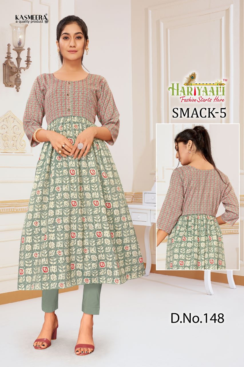 hariyaali smackk 5 capsule foil attrrctive look kurti catalog