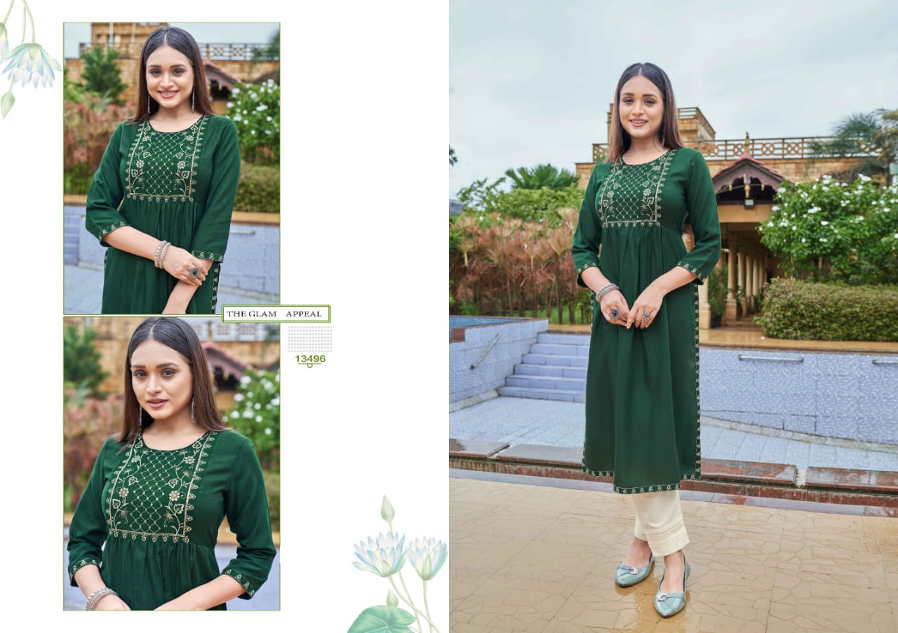 kalaroop by kajree Carbon rayon silk attractive look kurti catalog