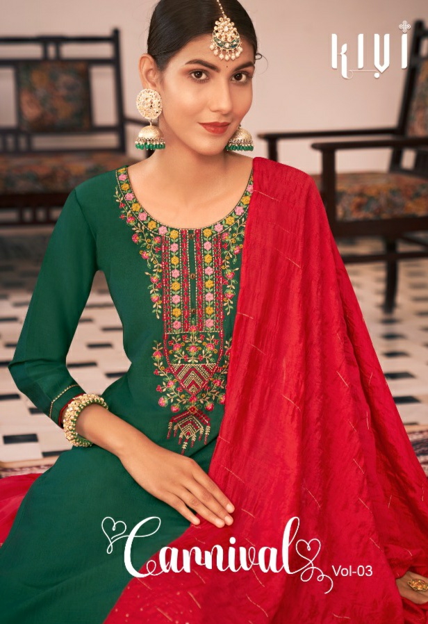 kalaroop by kajree cranival vol 3  silk attractive look kurti lehenga with dupatta catalog