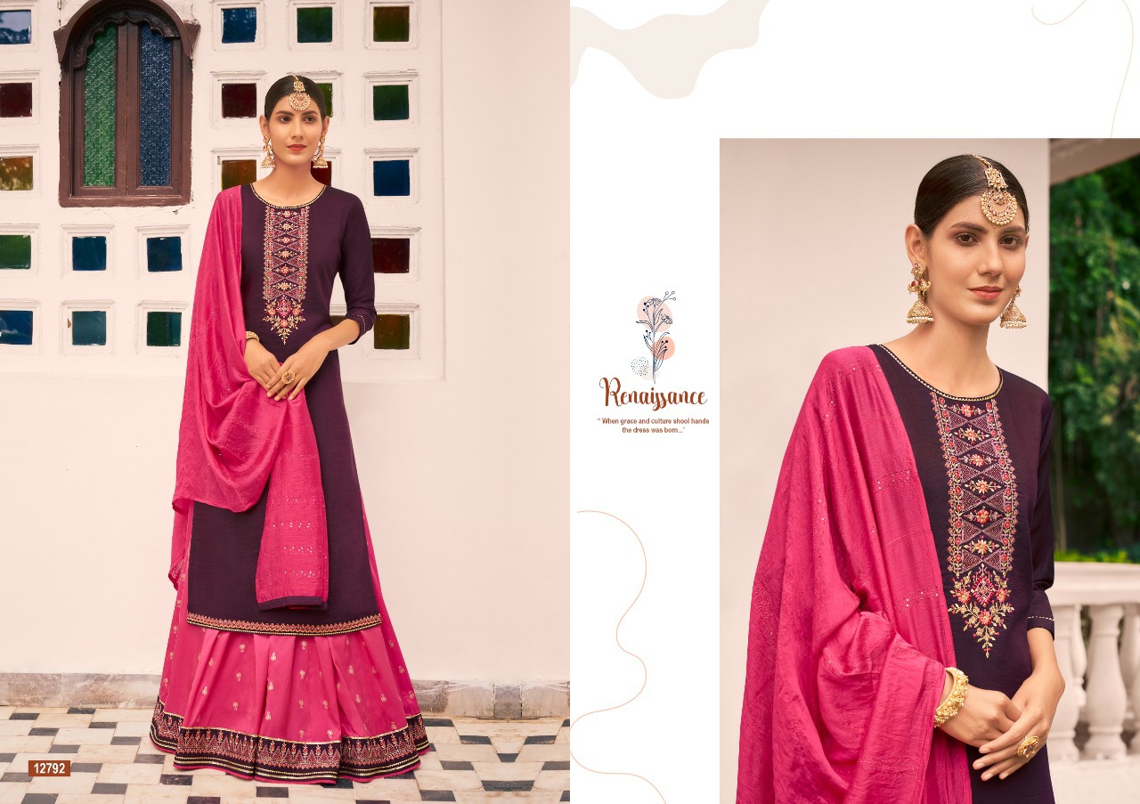 kalaroop by kajree cranival vol 3  silk attractive look kurti lehenga with dupatta catalog