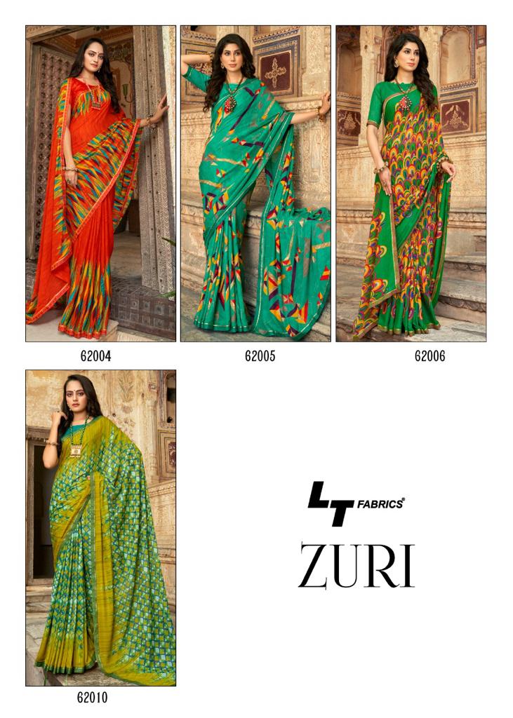 l t fashion zuri micro exclusive print saree catalog