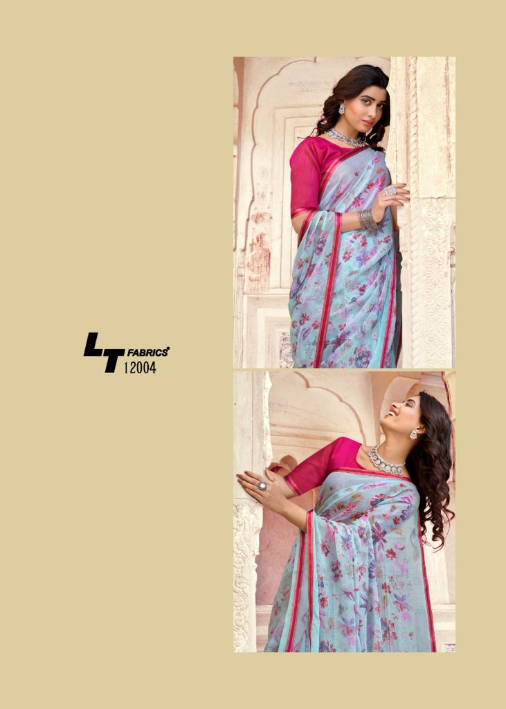 lt fashion innayat chiffon exclusive print saree catalog