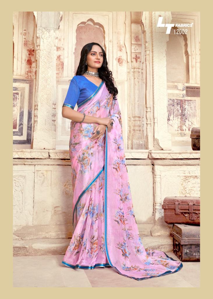 lt fashion innayat chiffon exclusive print saree catalog