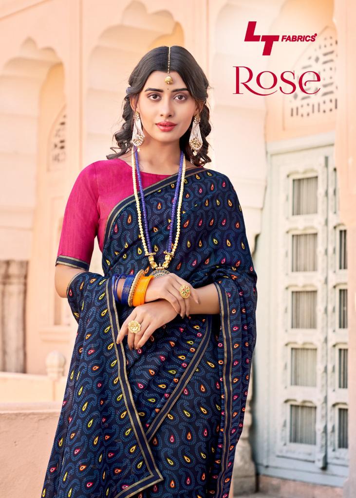 lt fashion rose micro decent look saree catalog