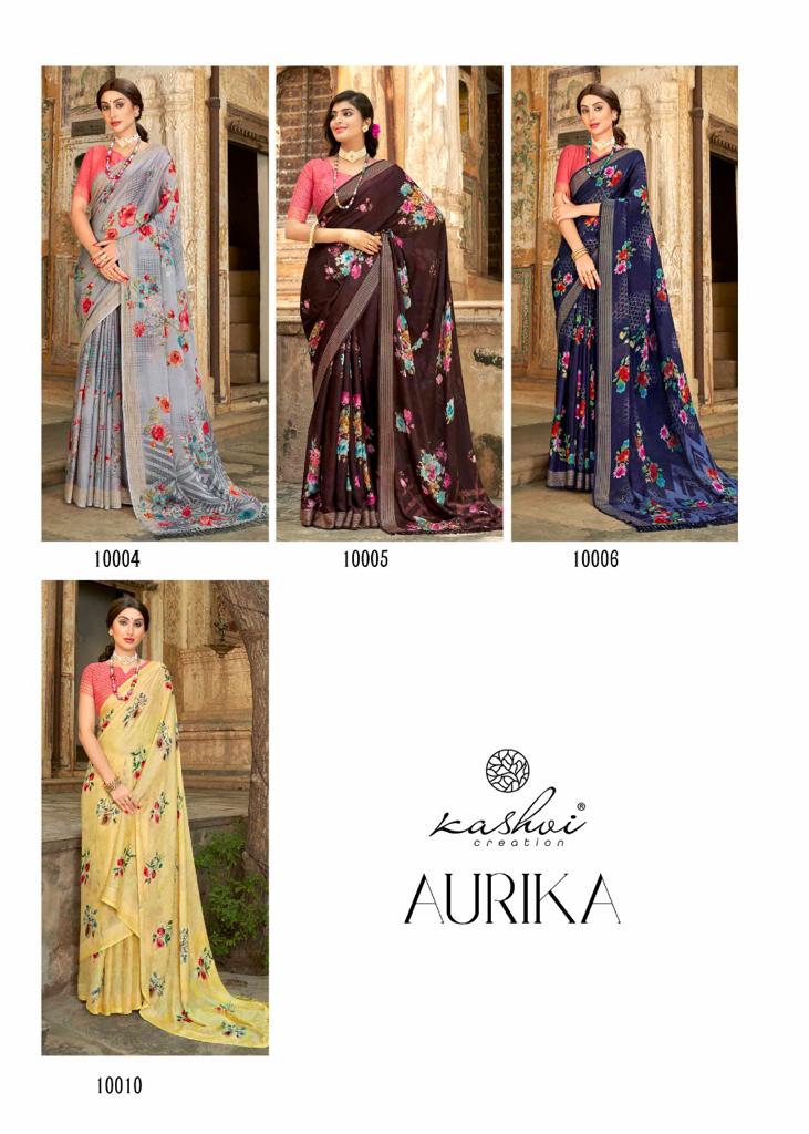 lt kashvi creation aurika silk exclusive print saree catalog