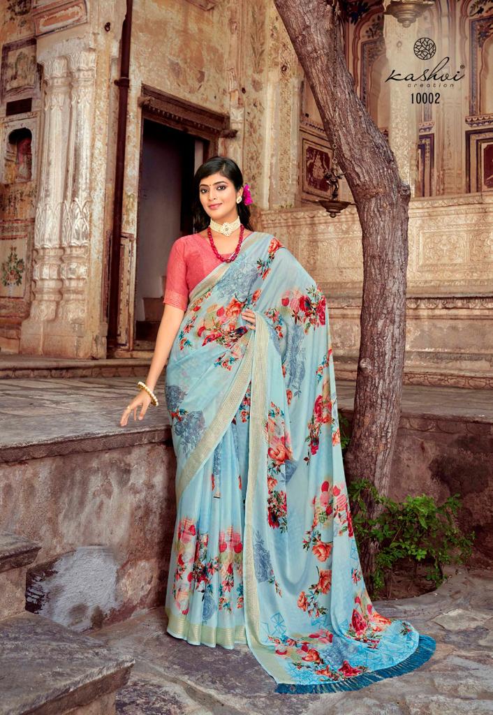 lt kashvi creation aurika silk exclusive print saree catalog