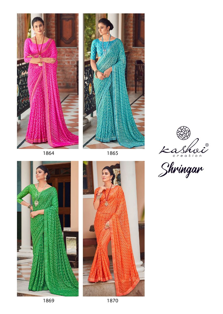 lt kashvi creation shringar alfino decent look saree catalog