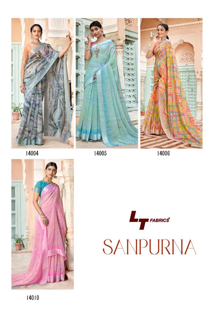 lt saree sanpurna sonakshi patta  innovative look saree catalog