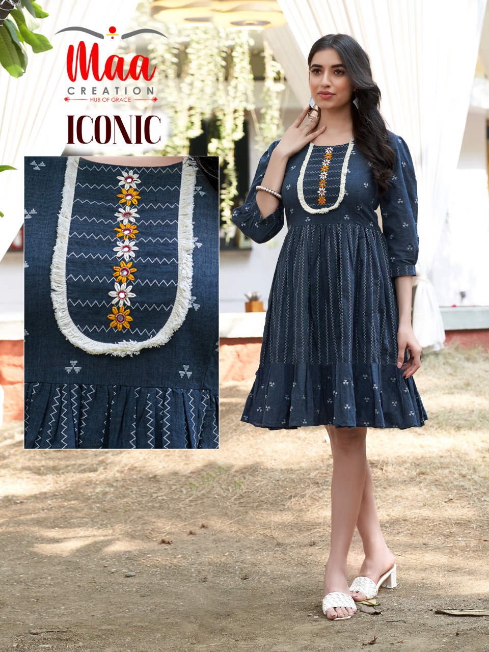 maa craetion iconic cotton decent look kurti single