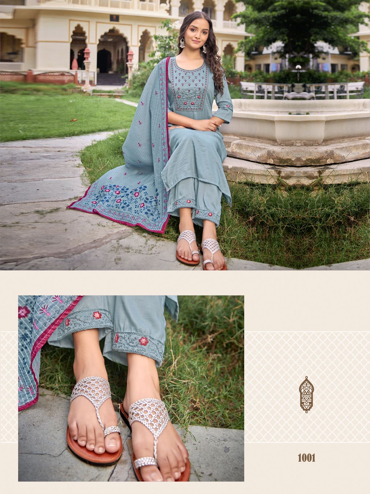 maa creation hazel chinon new and modern style top bottom with dupatta catalog