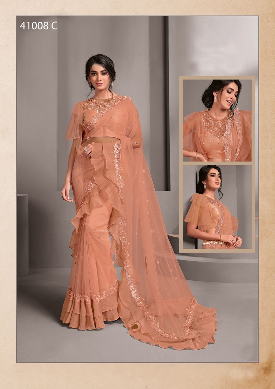 mahotsav norita 41000 series raissa georgette silk gorgeous look saree catalog