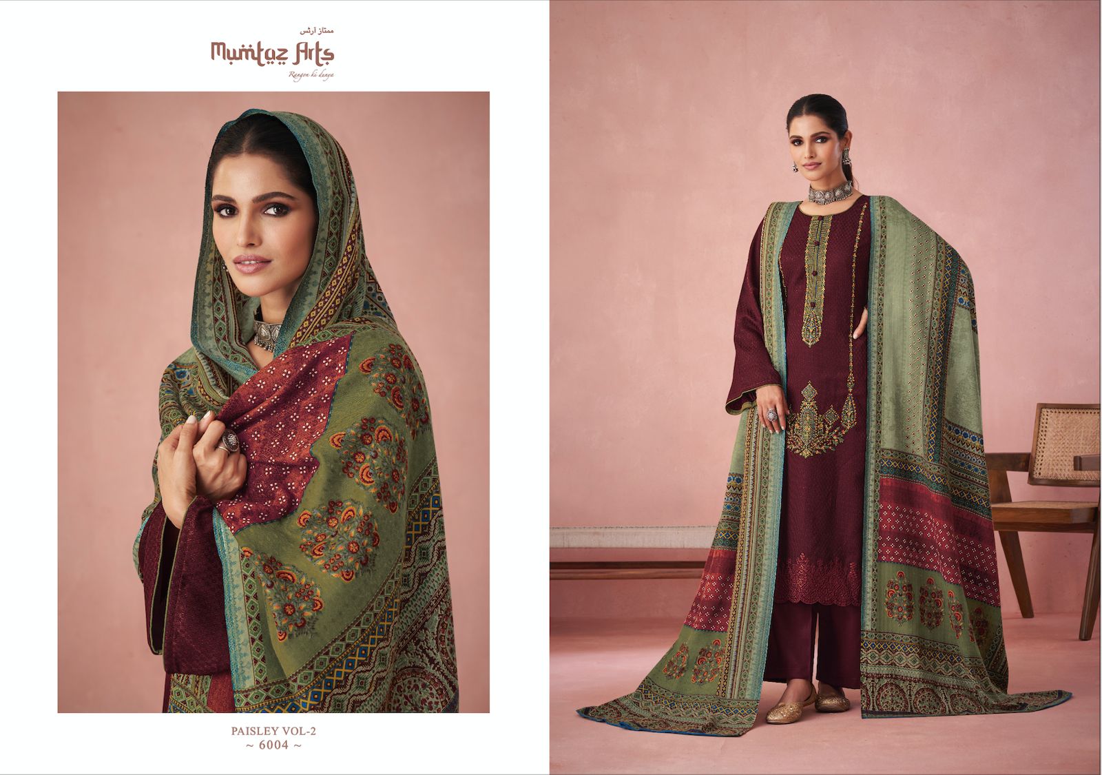 mumtaz art rango ki duniya paisley shifli edition vol 2 pashmina print exclusive look salwar suit catalog