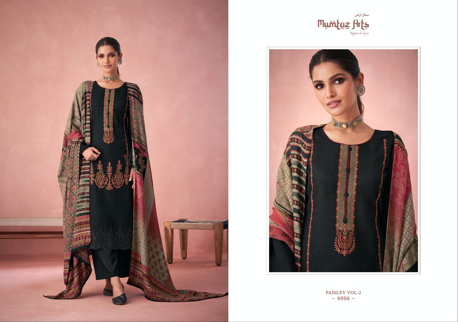 mumtaz art rango ki duniya paisley shifli edition vol 2 pashmina print exclusive look salwar suit catalog