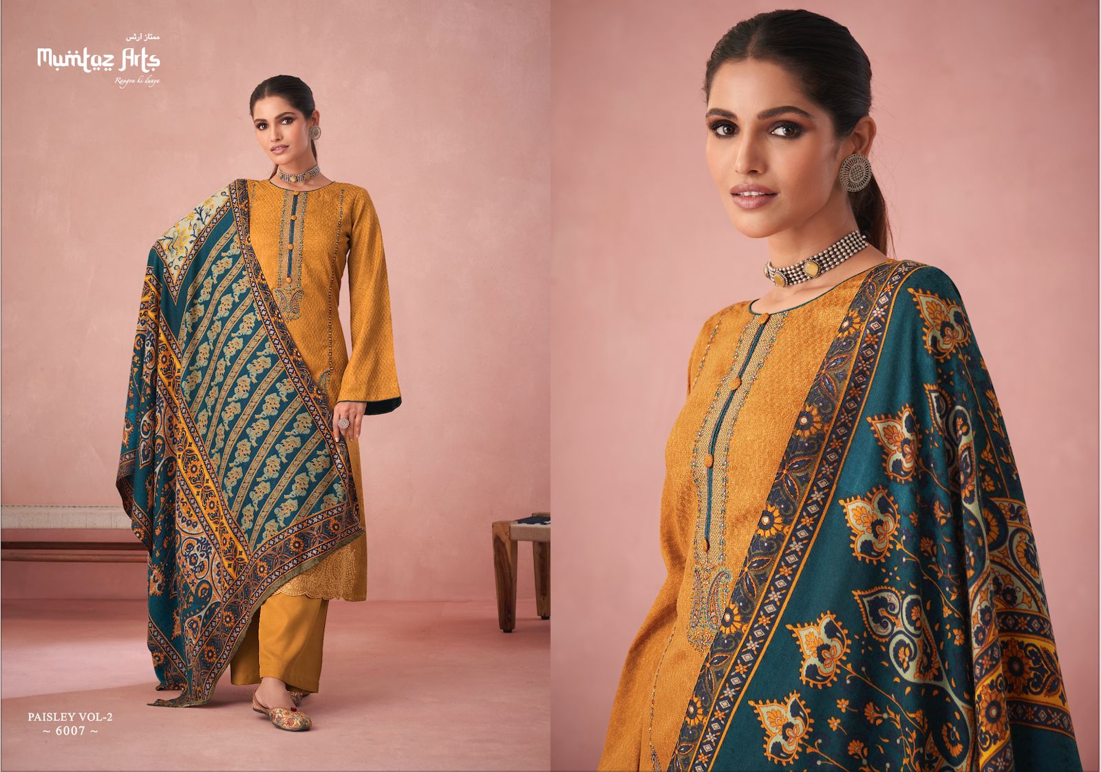 mumtaz art rango ki duniya paisley shifli edition vol 2 pashmina print exclusive look salwar suit catalog