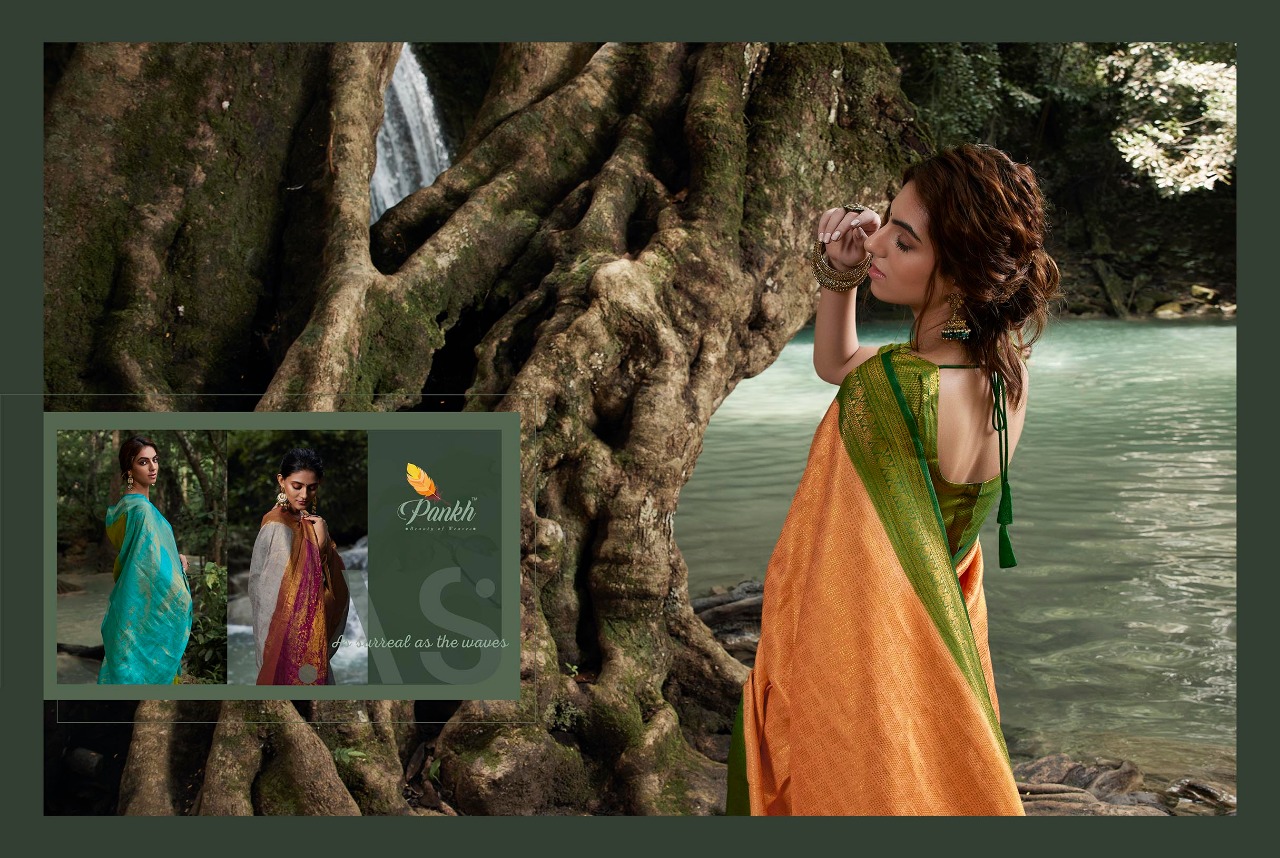 pink lotus pankh Parampara Vol 4 Kajiveram silk decent look saree catalog