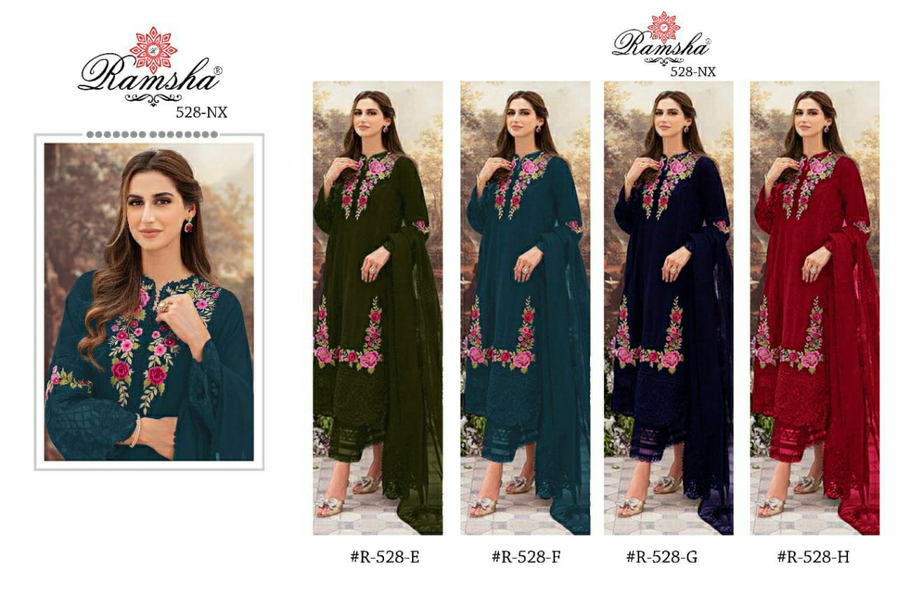 ramsh ramsha r 528 georgette decent look salwar suit catalog