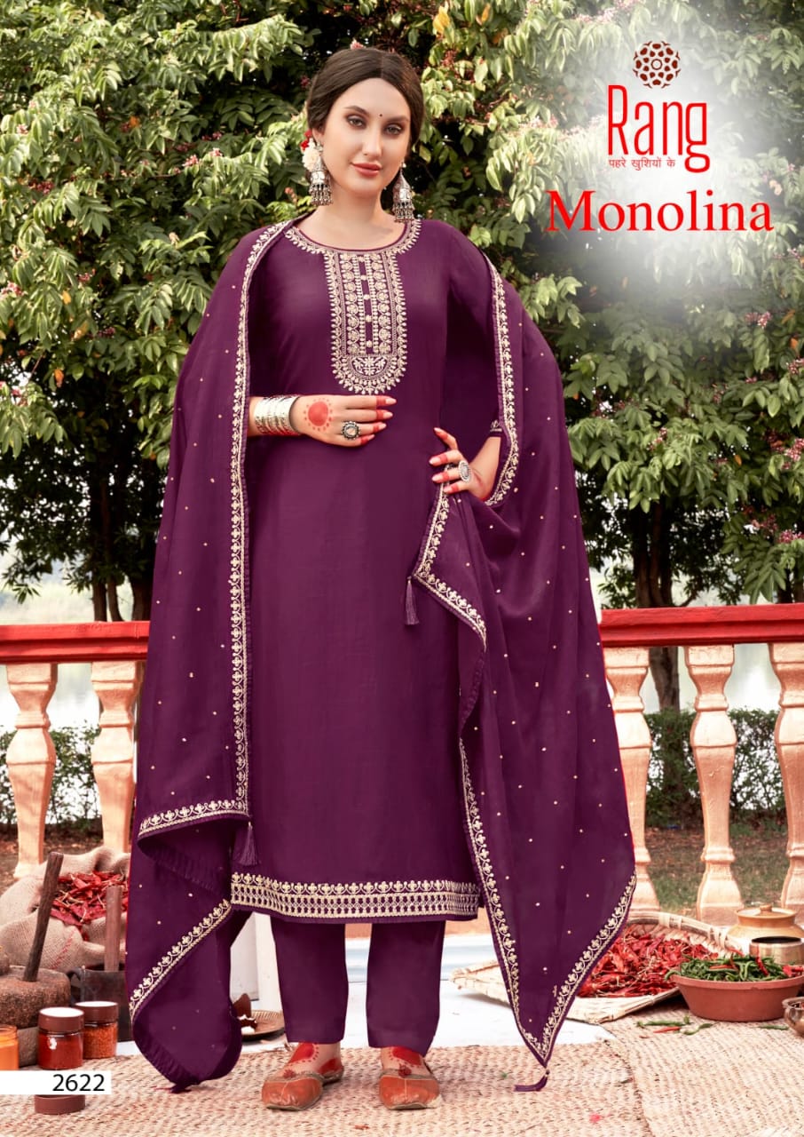 rang monolina silk elegant salwar suit catalog