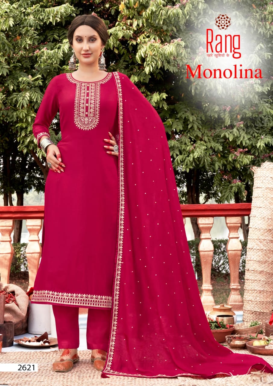 rang monolina silk elegant salwar suit catalog