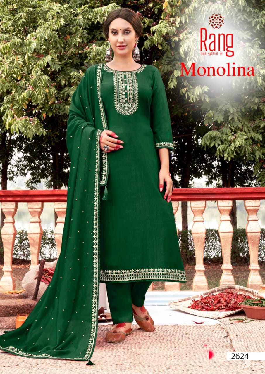 rang monolina silk elegant salwar suit catalog