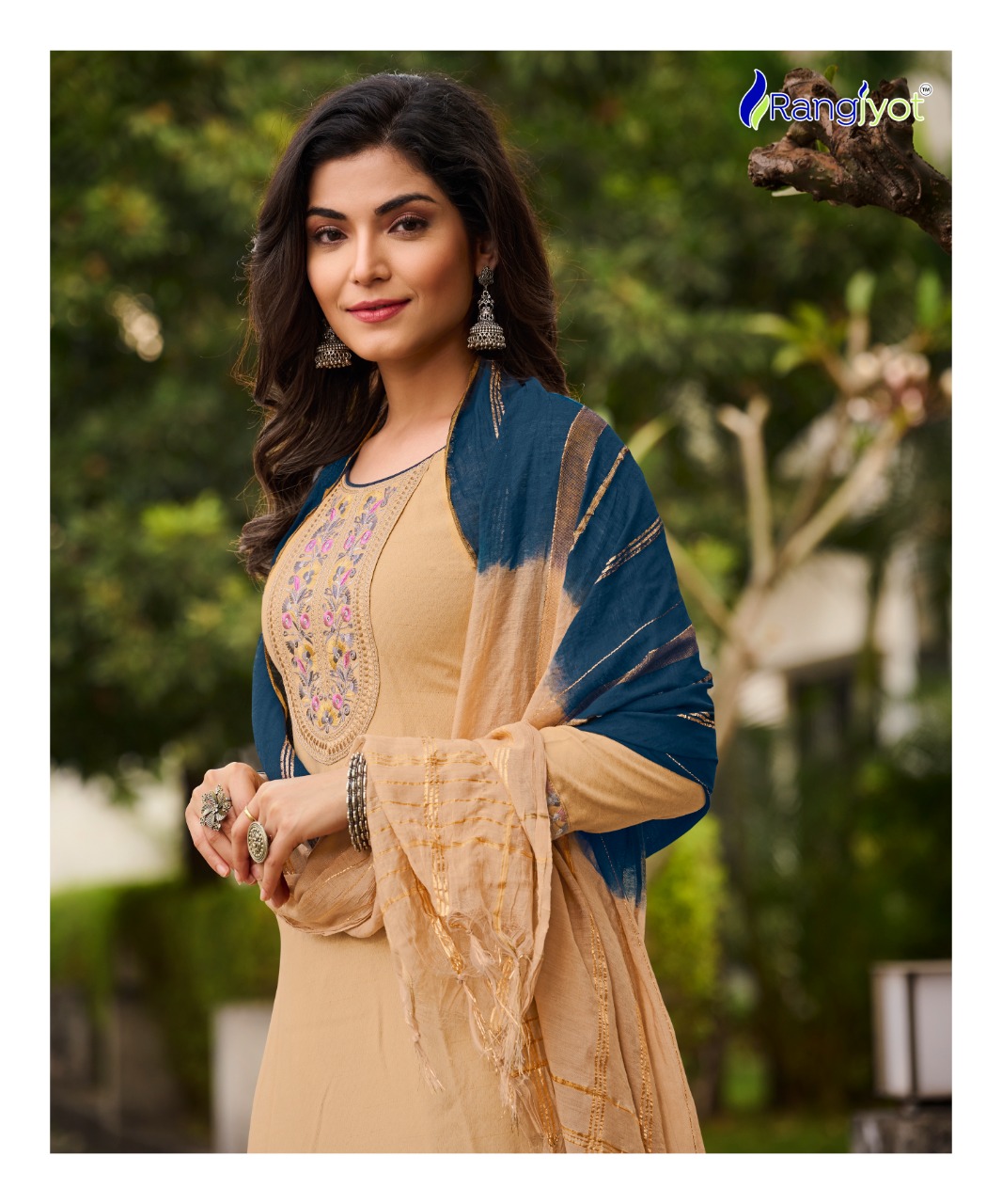 rangjyot veena vol 1 rayon catchy look kurti pant with dupatta catalog