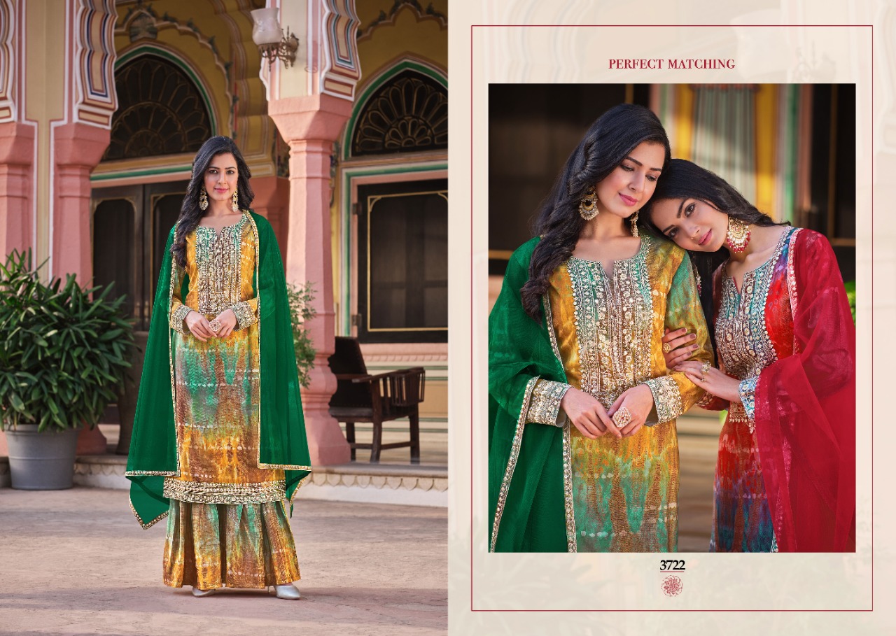 rangoon shiddat muslin gorgeous look top bottom with dupatta catalog