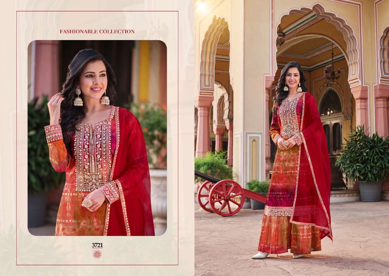 rangoon shiddat muslin gorgeous look top bottom with dupatta catalog