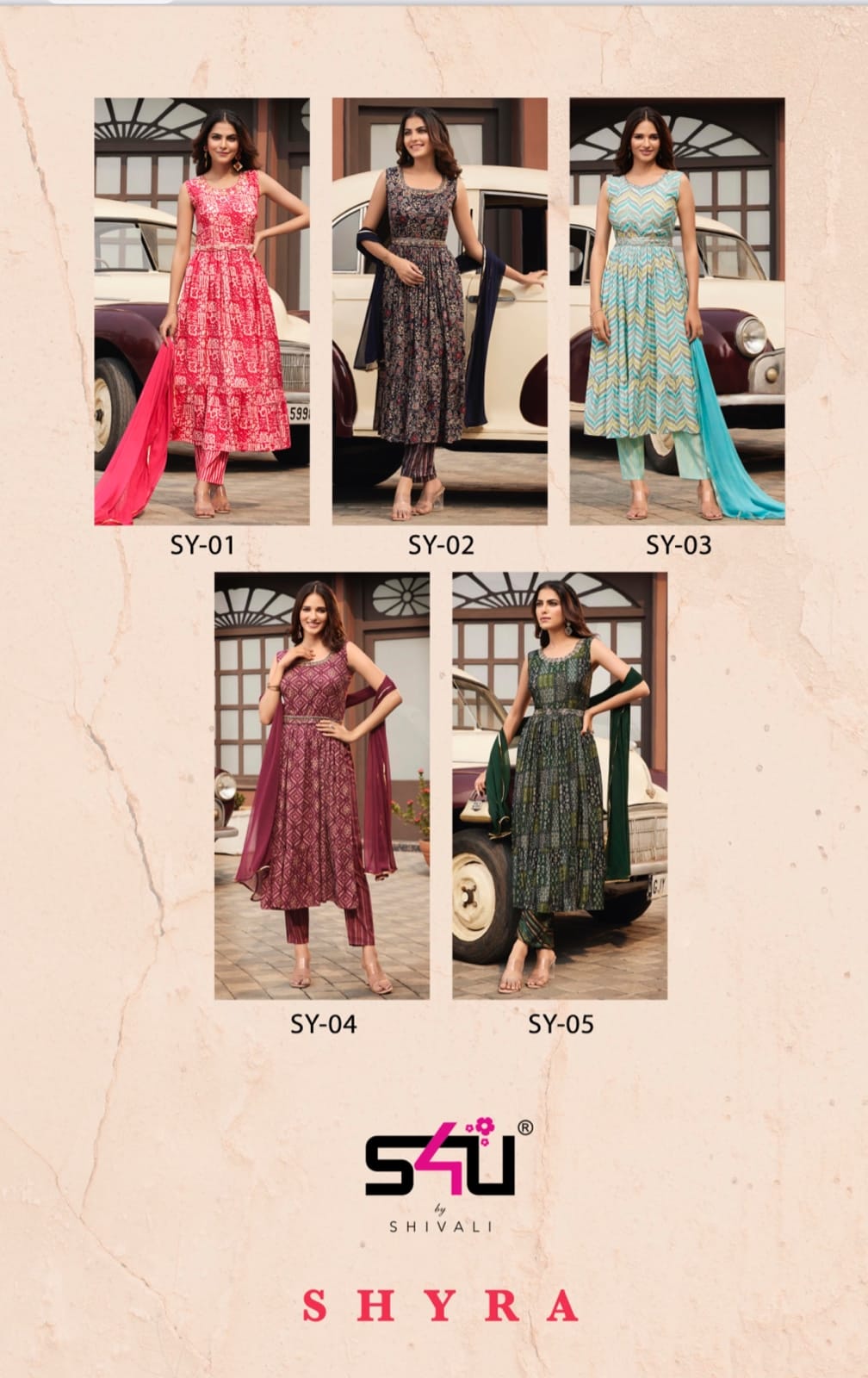 s4u shyra modal silk gorgeous look kurti with pant and dupatta catalog