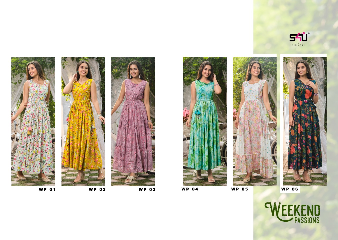 s4u weekend passion rayon asstonishing kurti catalog