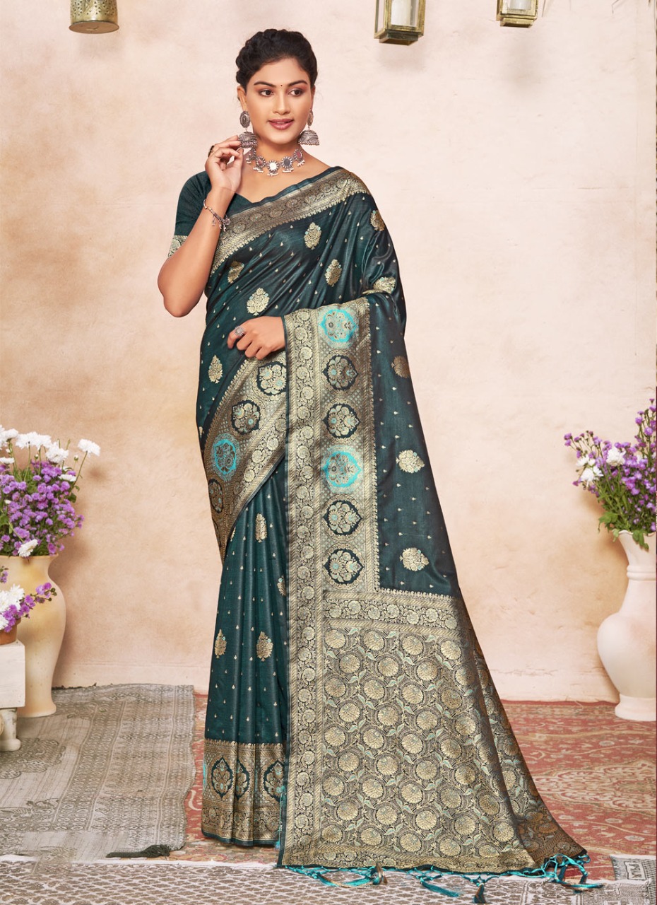 sangam print janki silk silk regal look saree catalog