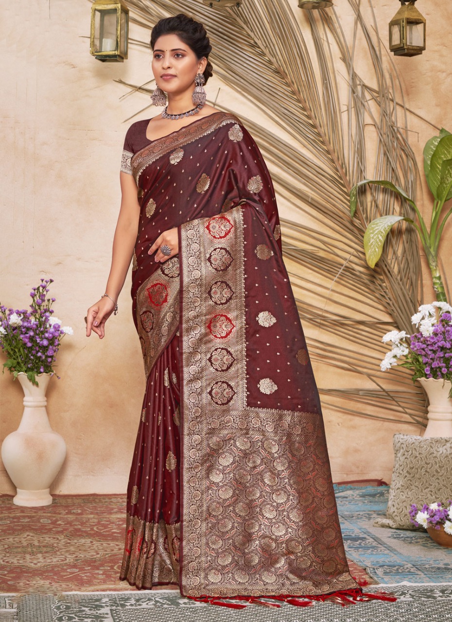 sangam print janki silk silk regal look saree catalog